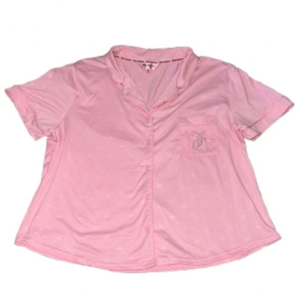 Juicy Couture Embellished Pink Pocket Top size XL